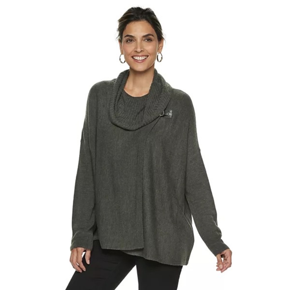 (Bin 10)  Napa Valley Cowlneck Buckle Detail Dolman Sweater - brought at Kohl’s
